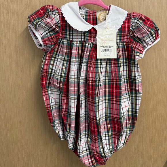 Beaufort Bonnet Company - Cindy Lou Bubble Plaid 12 - 18M NWT - Picture 1 of 3